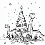 Plesiosaurs Enjoying a Christmas Feast Coloring Pages 2