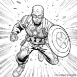 Powerful Action Scenes Captain America Coloring Pages 1