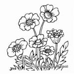 Pre-K Coloring Pages: Easy-to-Color Flowers 1