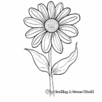 Pre-K Coloring Pages: Easy-to-Color Flowers 4