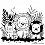 Pre-K Jungle Animals Coloring Pages: Lions, Tigers, and Bears 2