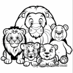 Pre-K Jungle Animals Coloring Pages: Lions, Tigers, and Bears 4