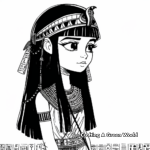 Queen Cleopatra in Egyptian Hieroglyphs Style Coloring Pages 4