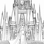 Queen Elsa in Her Ice Palace: Frozen Coloring Pages 3
