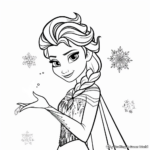 Queen Elsa's Ice Magic Frozen Coloring Pages 3