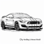 Racing-Themed Mustang GT350 Coloring Pages 1