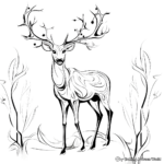 Reindeer-Themed Christmas Card Coloring Pages 4