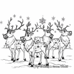 Reindeers in a Frozen Christmas Scene Coloring Pages 1