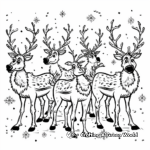 Reindeers in a Frozen Christmas Scene Coloring Pages 2