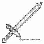 Retro 8-Bit Minecraft Sword Coloring Pages 4