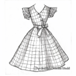 Retro Dress Fashion Coloring Pages 1
