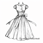 Retro Dress Fashion Coloring Pages 2