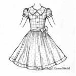 Retro Dress Fashion Coloring Pages 3