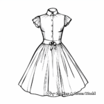 Retro Dress Fashion Coloring Pages 4