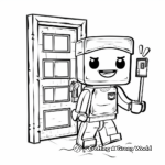 Roblox Door with Character Coloring Pages 2