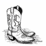 Rodeo Themed Cowboy Boot Coloring Pages 1