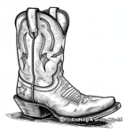 Rodeo Themed Cowboy Boot Coloring Pages 2
