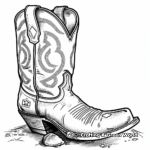Rodeo Themed Cowboy Boot Coloring Pages 4