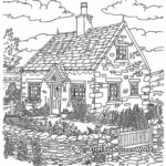 Romantic Seaside Cottage Coloring Pages 3