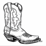 Rustic Cowboy Boot Coloring Pages for Old Soul 1
