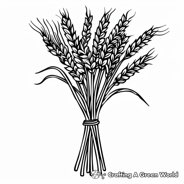 Sheaves Of Wheat Coloring Page Sketch Coloring Page