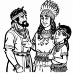 Sacagawea Meeting the Chiefs Coloring Pages 1