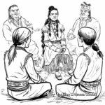 Sacagawea Meeting the Chiefs Coloring Pages 2