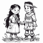 Sacagawea's Interaction with Native Tribes Coloring Pages 2