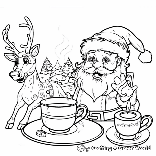 Santa And Reindeer Coloring Pages - Free &amp; Printable!