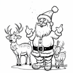 Santa Claus and His Reindeer Team Coloring Pages 1
