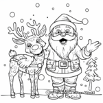 Santa Claus and His Reindeer Team Coloring Pages 3