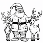 Santa Claus and His Reindeer Team Coloring Pages 4