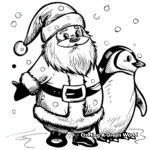 Santa Penguin Coloring Pages 3