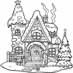 Santa's Workshop House Coloring Pages 2