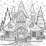 Santa's Workshop House Coloring Pages 4