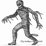 Scary Walking Mummy Coloring Pages 1