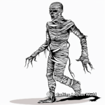 Scary Walking Mummy Coloring Pages 3