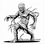 Scary Walking Mummy Coloring Pages 4