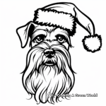 Schnauzer Dressed as Santa Coloring Pages 4