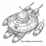 Science Fiction Spaceship Coloring Pages 1
