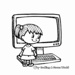 Screen Time: Computer Monitor Coloring Pages 1