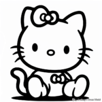 Simple Baby Hello Kitty Coloring Pages for Small Children 2