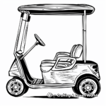 Simple Caddy and Golf Cart Coloring Pages for Children 3