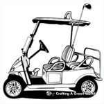 Simple Caddy and Golf Cart Coloring Pages for Children 4