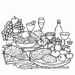 Simple Coloring Pages of Renaissance Food and Feast 1