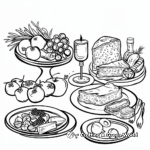 Simple Coloring Pages of Renaissance Food and Feast 2