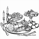 Simple Coloring Pages of Renaissance Food and Feast 3