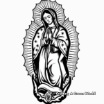 Simple Holy Aura Virgen de Guadalupe Coloring Pages 1