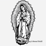 Simple Holy Aura Virgen de Guadalupe Coloring Pages 2