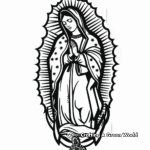 Simple Holy Aura Virgen de Guadalupe Coloring Pages 4